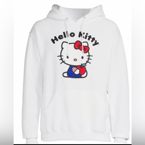 Sanrio Tops - Sanrio Hello Kitty White Graphic Hoodie